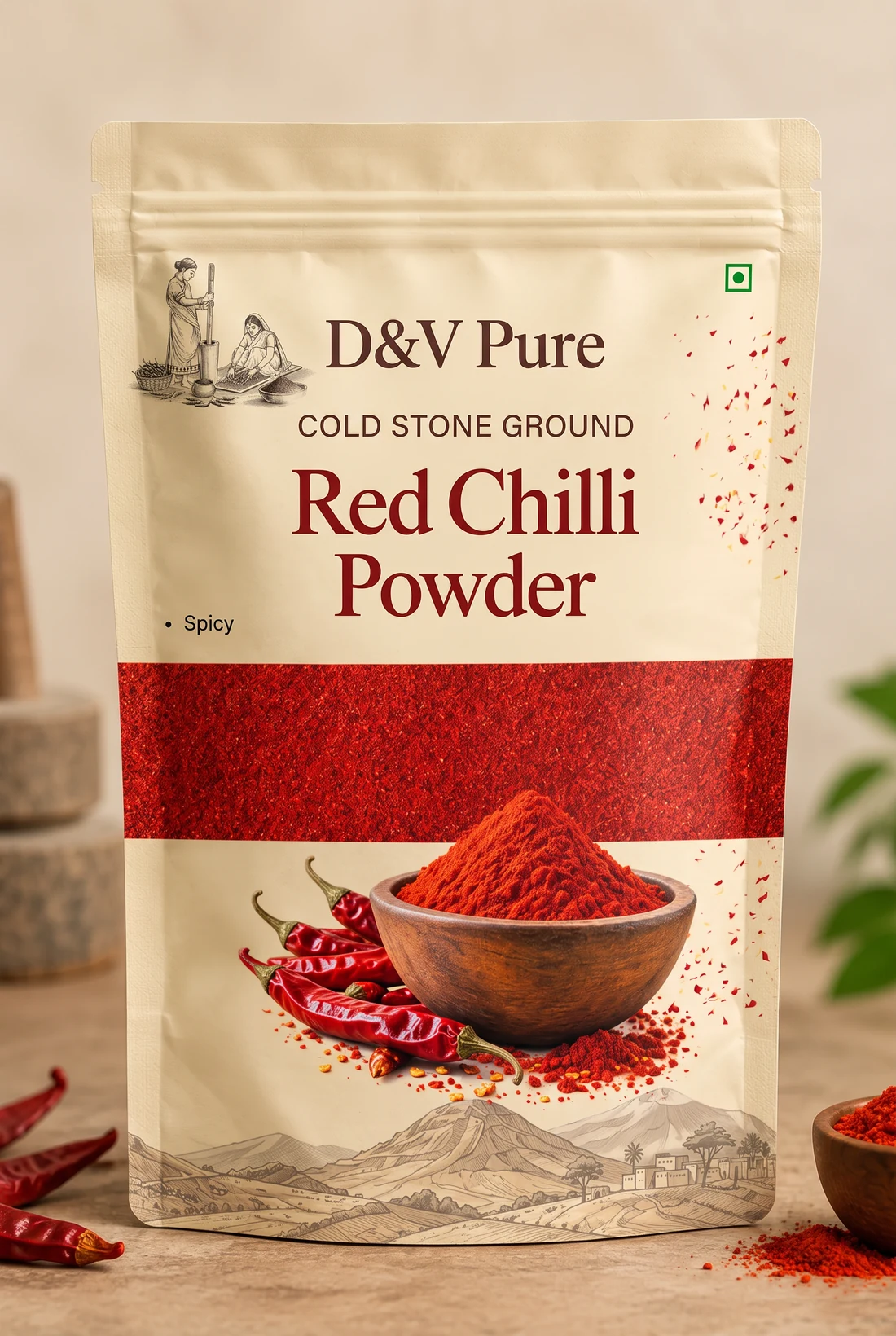 Whole and ground Indian spices