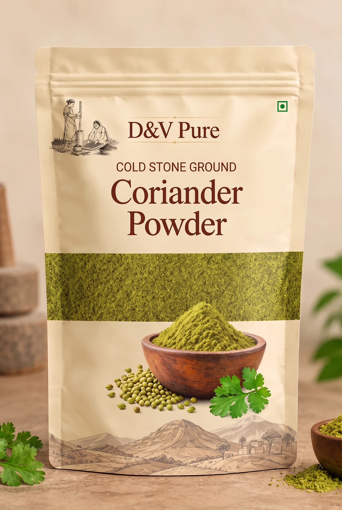 Whole and ground Indian spices
