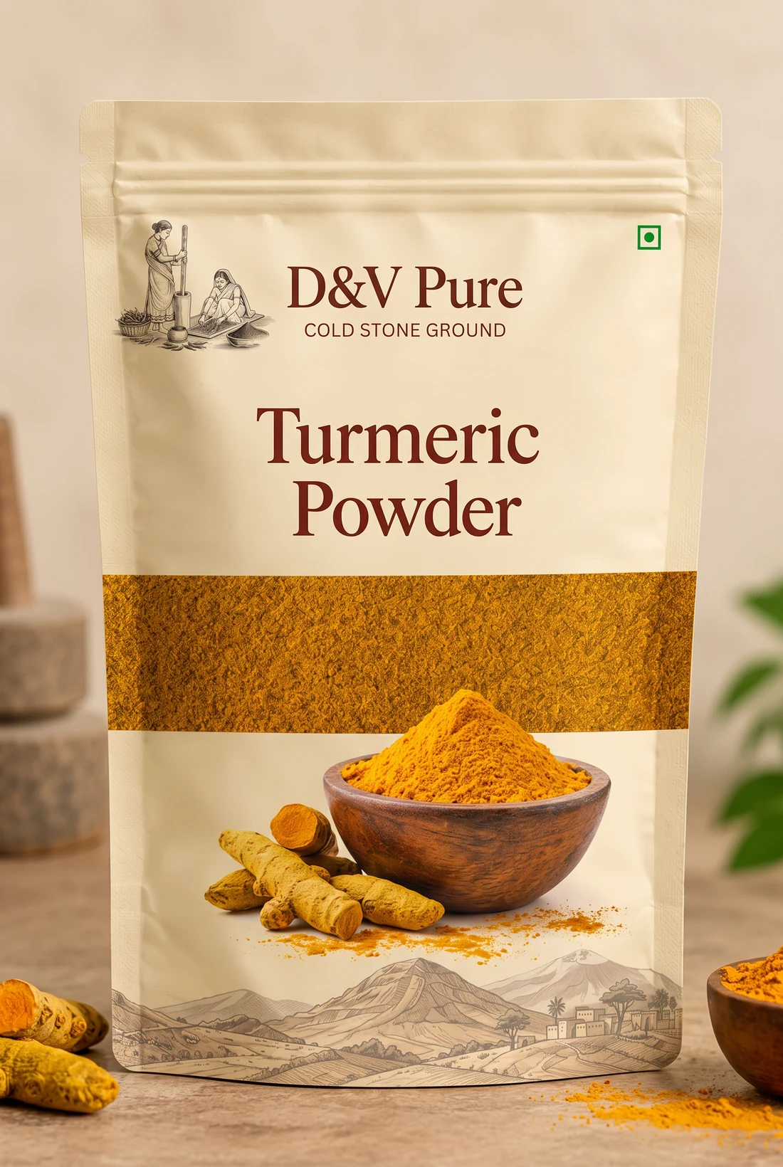 Whole and ground Indian spices